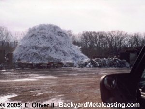 A mountain of some white metal